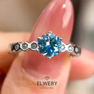 【R-186 | Honeycomb】Synthetic Moissanite Rings Jewelry