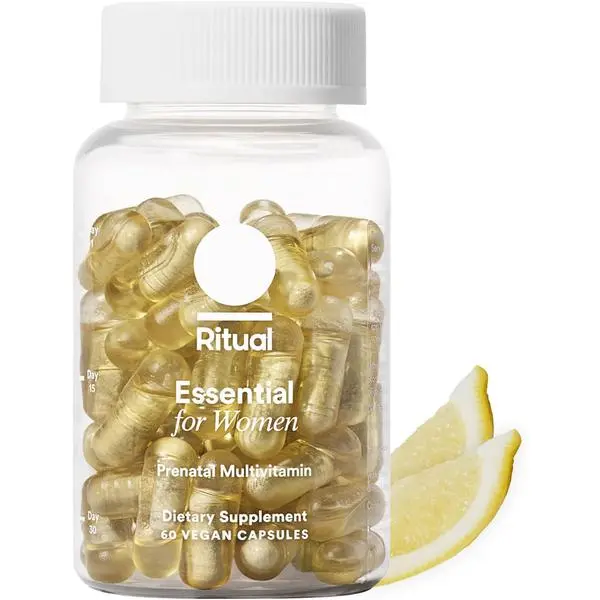 Ritual Prenatal Multivitamin For Women - Key Essential Vitamins and Minerals To Support Mom and Baby During Pregnancy* - Folate, Choline, Omega-3 DHA, Iron - Vegan - Citrus - 60 Capsules - 30 Servings
