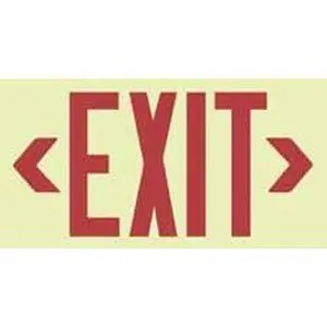 AccuformNMC Glow-in-the-Dark Metal Exit Sign, 13in Wide x 7.5in High, Model 7210 - Home Improvement Work Safety Equipment