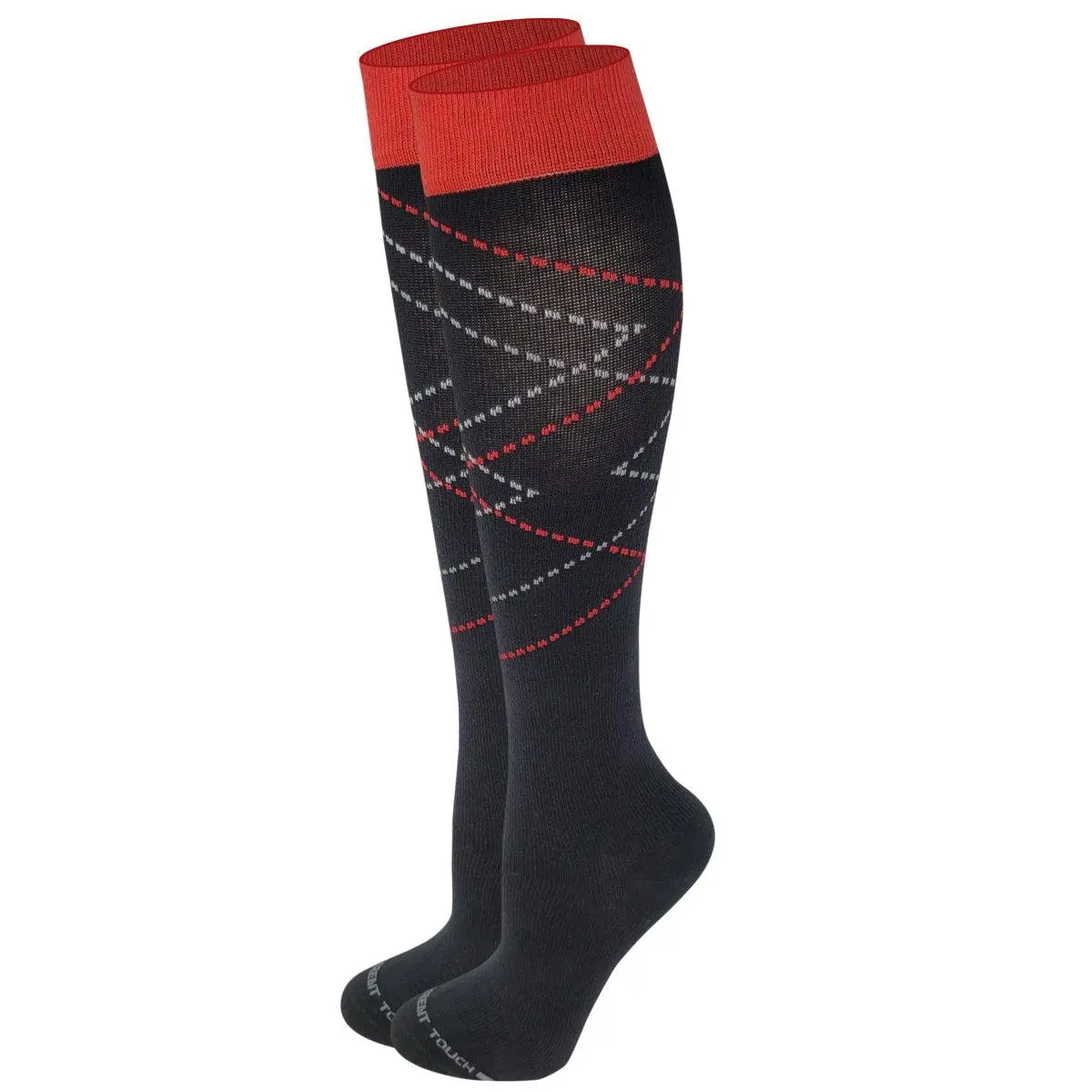 Women's Compression Knee-High Socks - Cotton, Smooth, Comfortable, 8-15 mmHg Leg Support, Zig Zag Design, Everyday Fit, Breathable