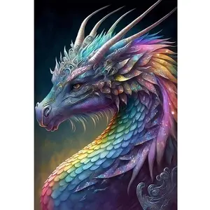 Dragon Printed Cross Stitch Kit 45x65cm DIY 11CT Thread Art Needlework Decor