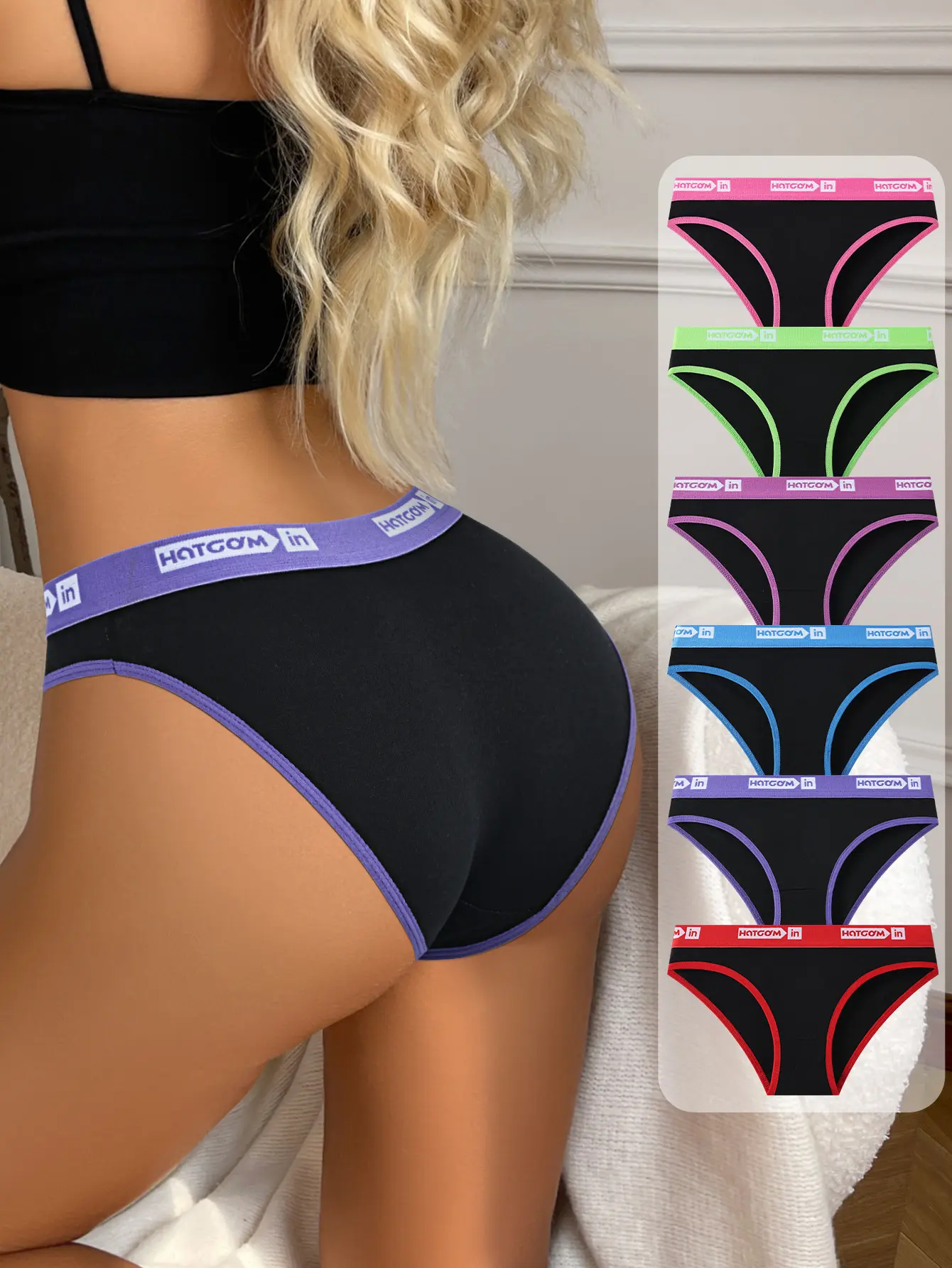 HOTCOM Seamless Underwear for Women Mid Waisted Bikini Ladies Panties Soft Stretch Hipster Cheeky Briefs Random Color(Random 5 Packs)
