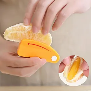 1pc Easy-Grip Folding Orange & Lemon Peeler - Durable Plastic, Food-Safe, with Ergonomic Handle - Perfect for Grapefruit, Citrus & More - Essential Kitchen Tool