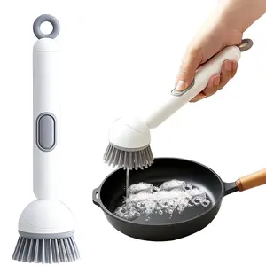6-in-1 Dish Brush with Soap Dispenser - 360° Rotating Scrubber | Adjustable Angle, Non-Slip Grip for Pots, Pans & Utensils
