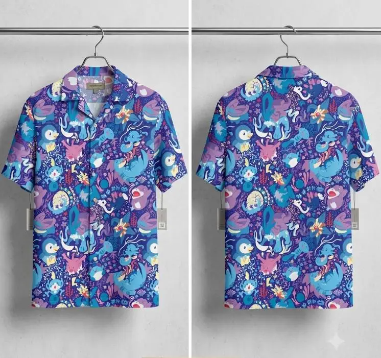 Vintage Water Creature Graphic T-Shirt, Tropical Summer Streetwear Tee, Unisex Cotton Casual Shirt