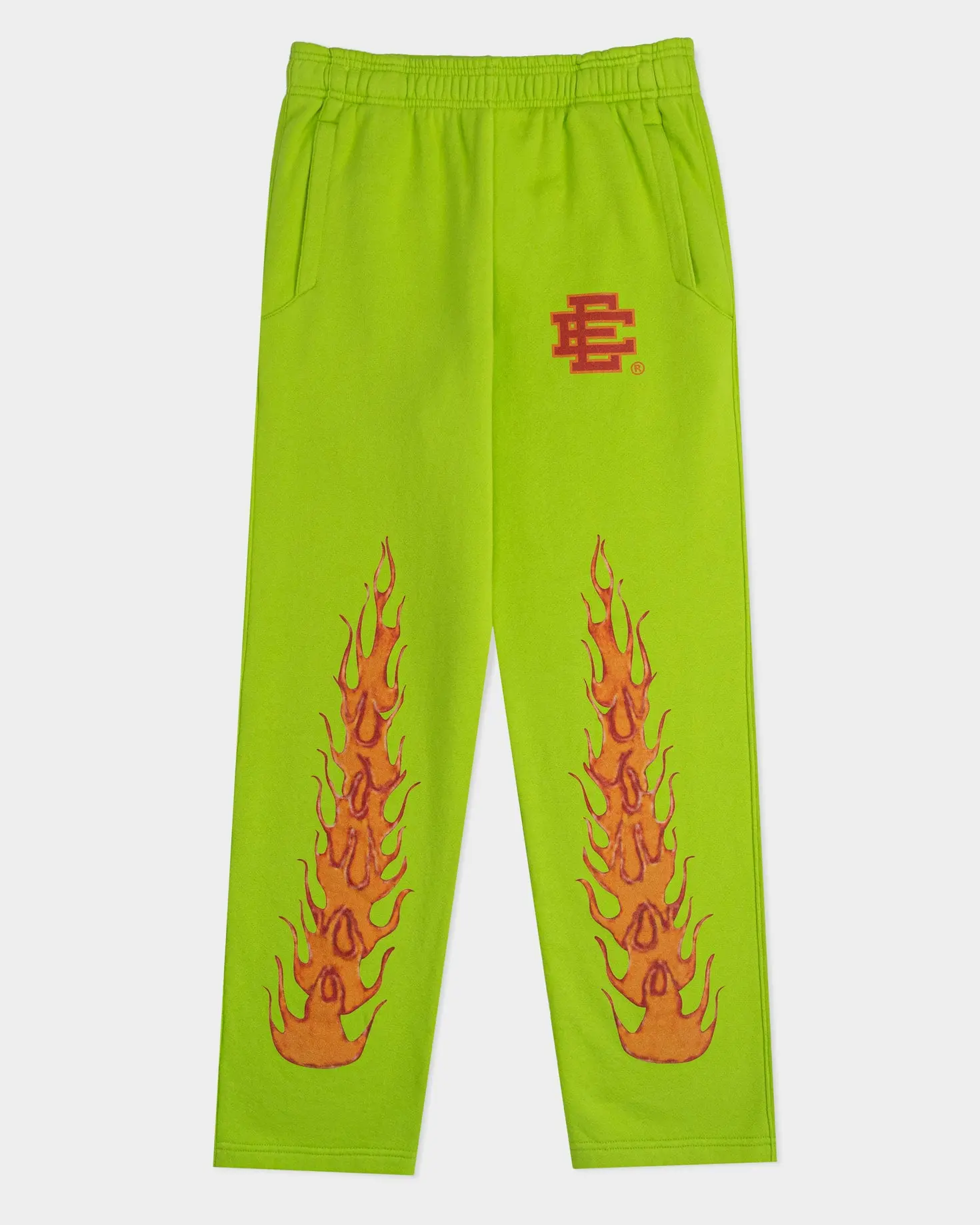 Eric Emanuel, EE Flame Sweatpants, Fleece Jogger Pants, Unisex Streetwear, Casual Joggers, Athletic Lounge Pants