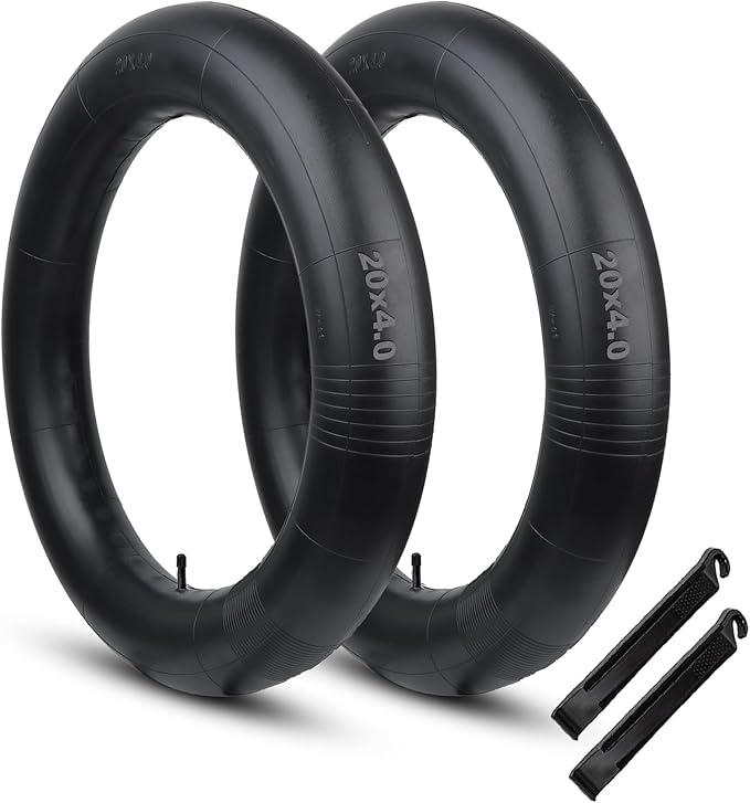 Hycline Fat Bike Inner Tube: 20/26x4.0 Inch 2-Pack Electric Fat Tire Tubes AV 32mm Schrader Valve, Premium Butyl Rubber Puncture Resistant Replacement T