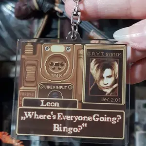 PRE-ORDER Resident Evil 4 Keychain, Leon Kennedy Keychain, Pixel Art Keychain, Funny Keychain, Acrylic Keychain, Gaming, Bag Charm, Gift