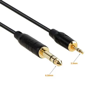 6ft 6.35mm 1/4" to 3.5mm 1/8" Male TRS Stereo Audio Adapter Conversion Cable for Versatile Compatibility and Clear Transmission
