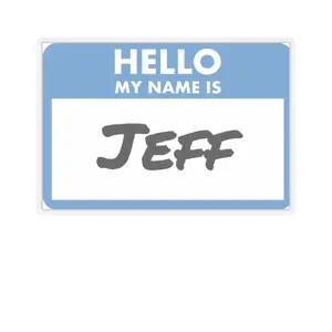 Jeff Kiss-Cut Stickers - My Name is Jeff Vinyl Decor with Waterproof Features