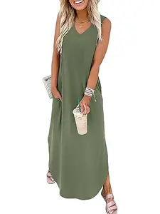 Women's Maxi Dress with Pockets, Casual Summer Beachwear, Perfect for Vacations & Daily Wear, Stylish Women's Clothing, Womenswear