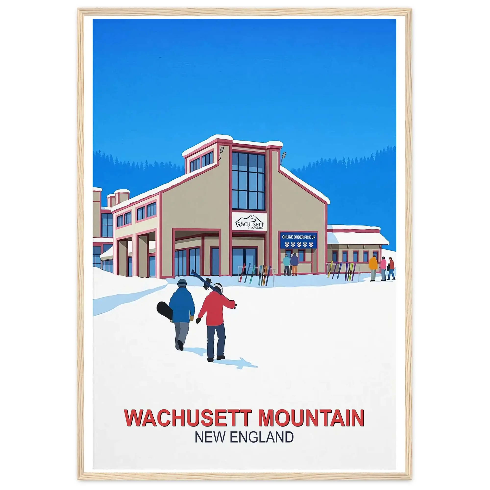 Wachusett Mountain Ski Poster Ski Resort Poster Ski Print Snowboard Poster Ski G