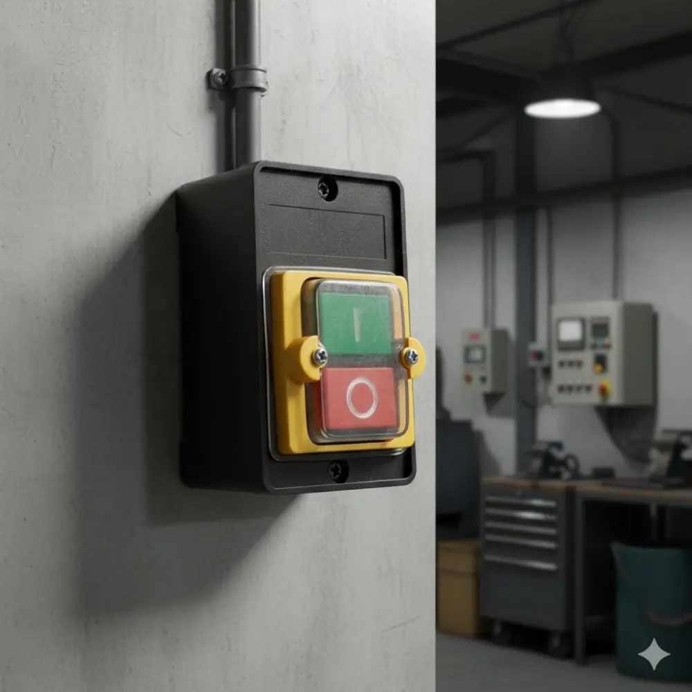 Waterproof Dustproof Emergency Stop Switch 10A 250V 380V Motor Power Control, Corrosion-Resistant Durable Button Kit for High-Current Tools, Cutter Drill Plastic Machine Punch Press Electric Tool Electrical Components