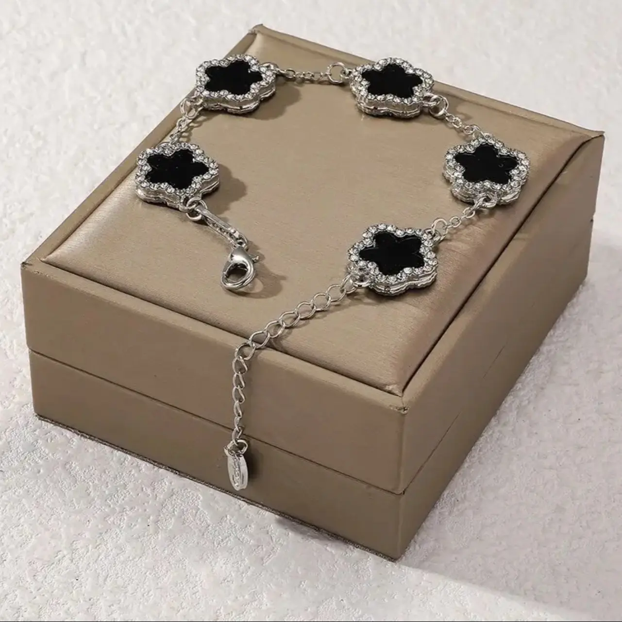 Cubic Zirconia Clover Charm Bracelet