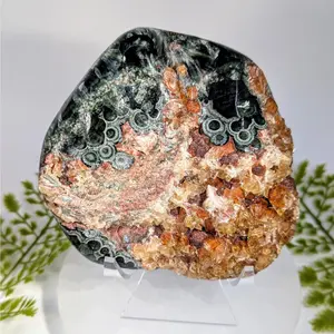 Seraphinite Aa 4.5 Inch with Fluorescent Calcite