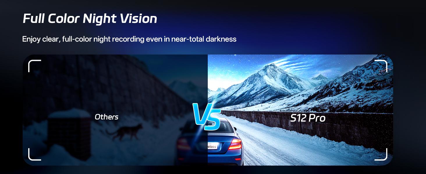 Pelsee S12 Pro Mirror Dash Cam with STARVIS 2 Sensor, Rear View Mirror Camera 5.8GHz WiFi, 4K Front and 1080P Rear Backup Camera for Car, ADAS &BSD, Voice Control, Color Night Vision, 64G Meomory Card