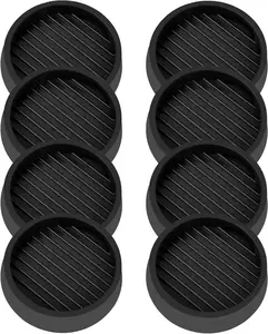 8PCS Round Rubber Furniture Feet Cover, 2x2 Inch Furniture Pads, Caster Cups, with Anti-Sliding Floor Grip, Floor Protectors, Black Table Leg Caps, for Bed, Chair, Sofa, Recliner, Desk, Table summervibes