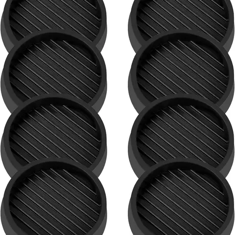 8PCS Round Rubber Furniture Feet Cover, 2x2 Inch Furniture Pads, Caster Cups, with Anti-Sliding Floor Grip, Floor Protectors, Black Table Leg Caps, for Bed, Chair, Sofa, Recliner, Desk, Table