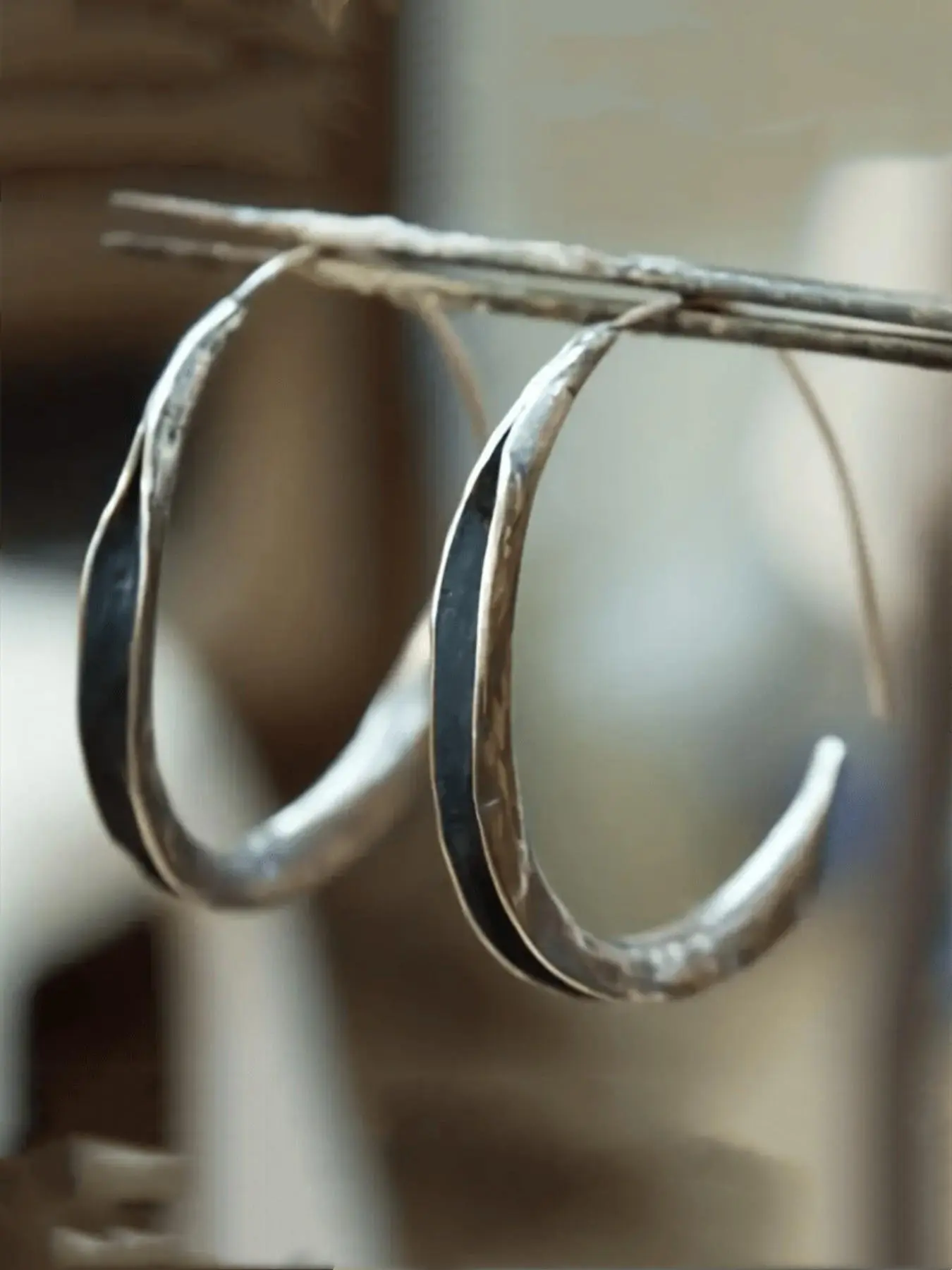 Women's Boho Style Round Shaped Hoop Earrings, Dainty Lightweight Hoops, Vintage Trendy Hoop Earrings, Chic Gorgeous Handmade Jewelry As Gift for Girlfriend, Casual Trendy Jewelry, Circle Shape Earrings, Rounded Hoop Earrings