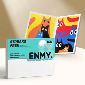 ENMY Streak-Free Acrylic Marker Sketch Pad 10.2x7 inch 30 Sheets 140lb Heavyweight Bleed-Proof Marker Paper Glue-Bound Hardcover Drawing Sketchbook for Artists Students