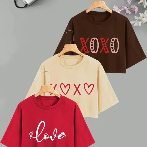 Women's Letter Print Graphic Round Neck Loose Fit Tee, Casual Short Sleeve Crew Neck T-shirt for Summer, Fashion Women's Top for Daily Wear Womenswear Garment Lady Casual Letter Pattern