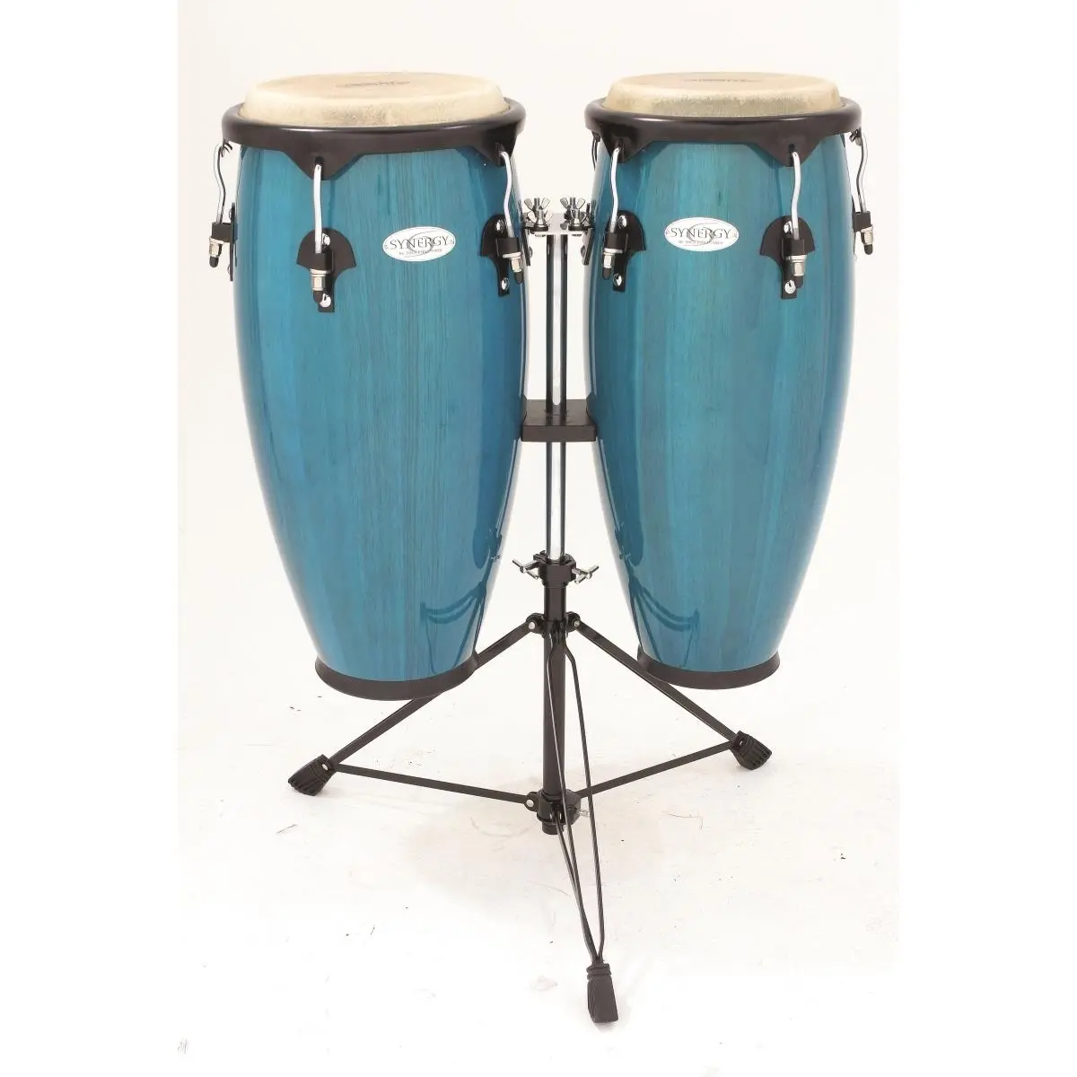 212 MAIN Toca Synergy Series Wood Conga Set, Bahama Blue, with Stand, Wooden Construction