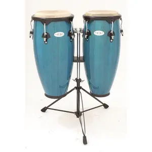 Toca  Synergy Series Wood Conga Set with Stand, Bahama Blue, Wooden Construction