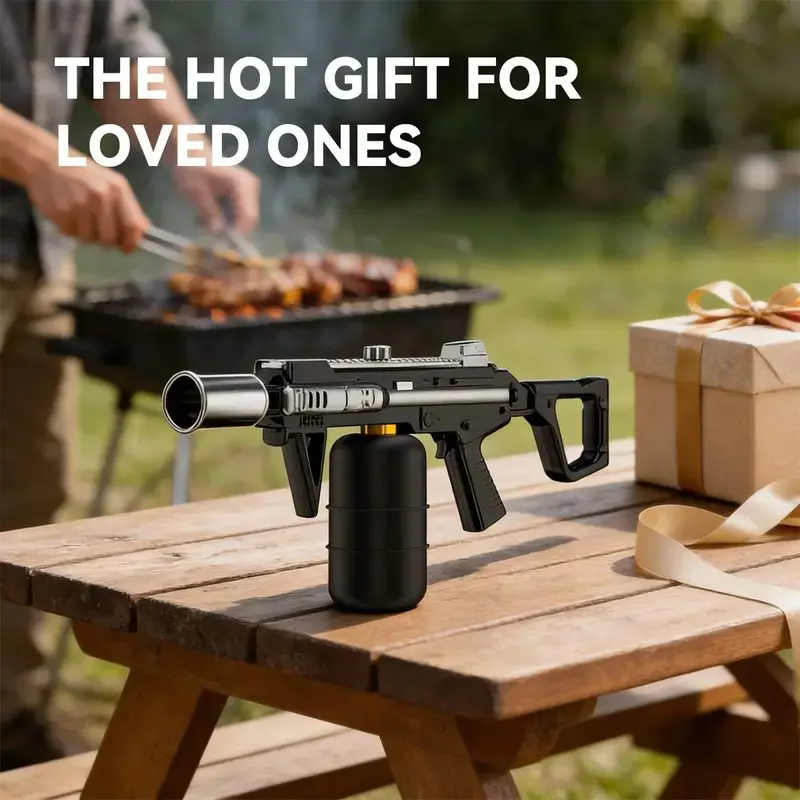 High-Power Propane Torch Gun (66.6cm Total Length) I Detachable Design, Turbo Mode & Safety Lock, Adjustable Multi-Use Blow Torch for Steak Searing,BBQ, Welding,Camping Weed Removal & Fire Pit Ignition (Propane Tank Not Included)
