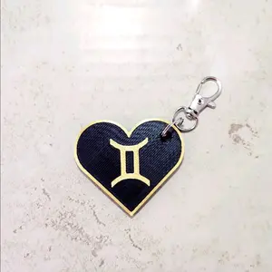 Zodiac heart keychain Gemini