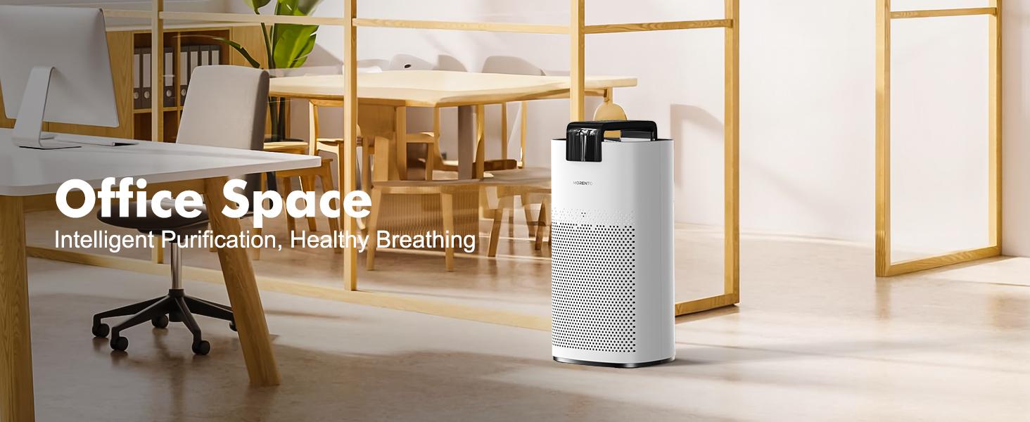 MORENTO 7566 Handheld Design Large Air Purifier with PM 2.5 Sensor, Real-time Air Quality Detection, Bluetooth Remote Control, HEPA Filtration and