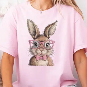 Vintage Bunny with Glasses Graphic Tshirt, Cute Graphic Tees, Unisex Apparel, Relaxed Fit, Soft Print