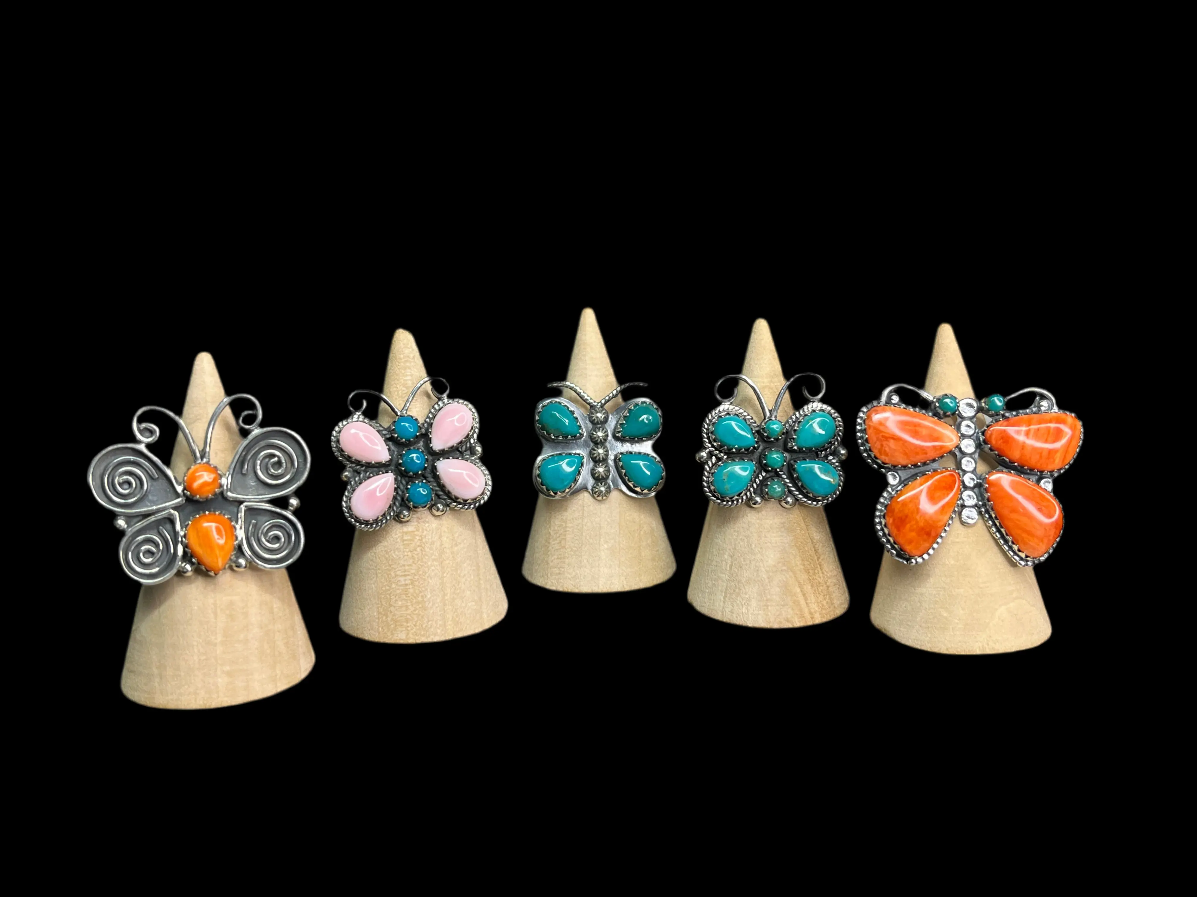 Handcrafted Butterfly Rings.