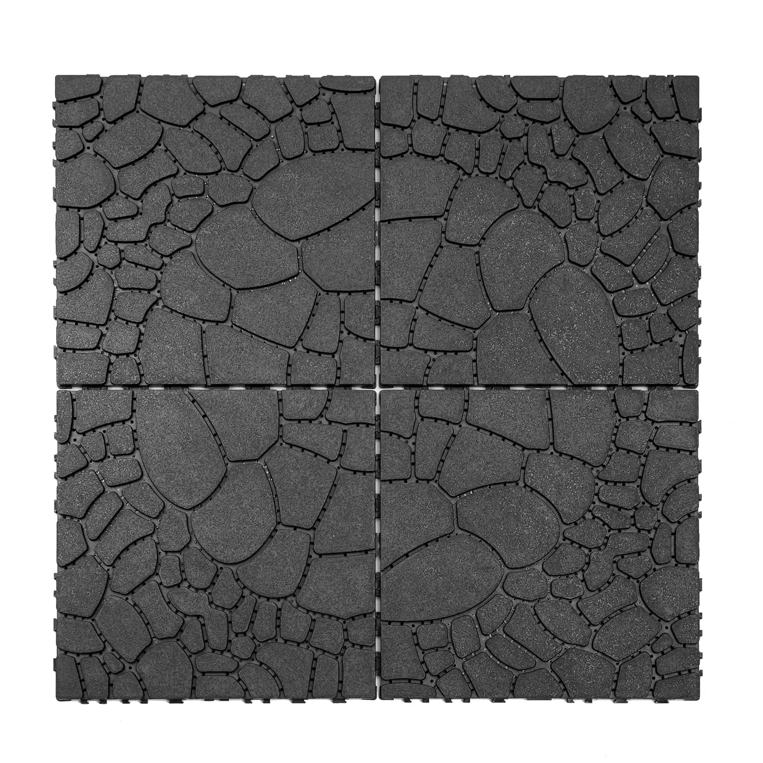 ZUGELAN Interlocking Plastic Deck Tiles, 44-Pack 12in x 12in Deck Flooring, Waterproof Slip-Proof Easy-Snap All-Weather Tiles for Balcony, Poolside