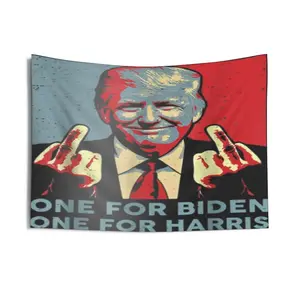 Trump 2024 Wall Tapestry, Pro Trump Funny Wall Poster, Trump JD Vance Flag colorful decorative bedroom wall art machine washable home decor