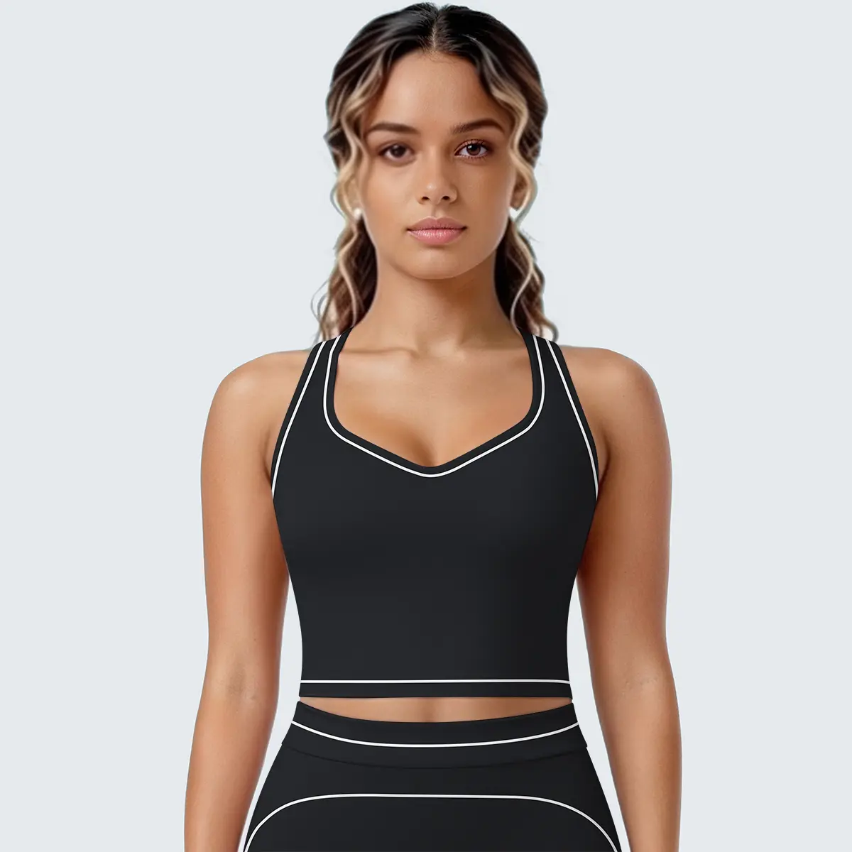 High Stretch Brushed Fabric Women seamless Sports Tank Top | Comfortable Breathable Tight Racerback Vest for Running Workout Yoga wireless everyday wear sports vest