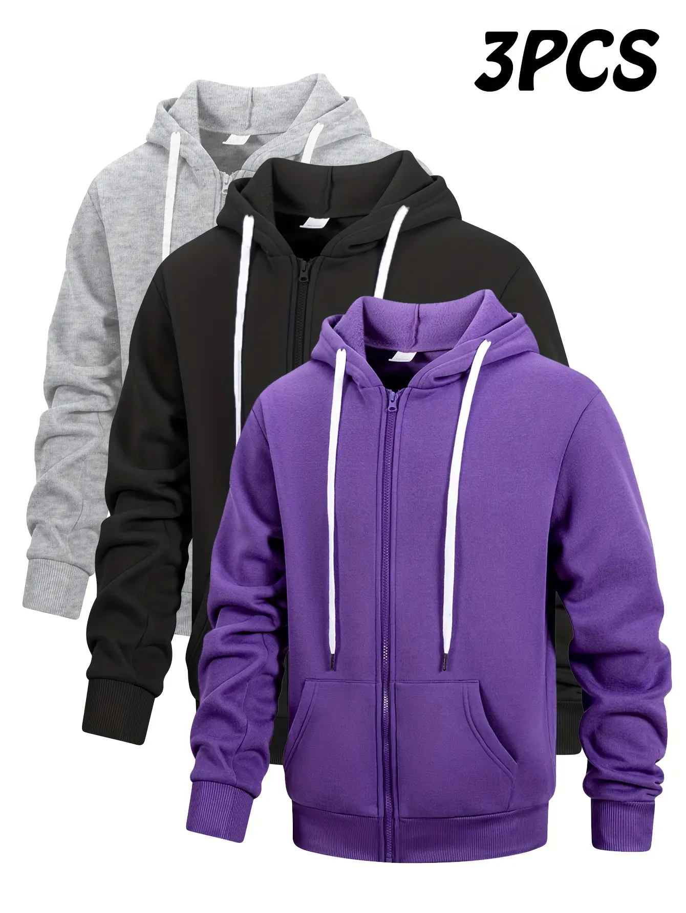 Men’s curved outline visible-line hooded casual two-piece set for spring/autumn, featuring a zip-up jacket and wide-leg pants, sporty style.