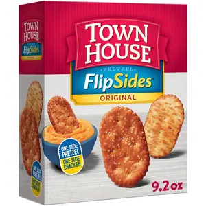 House FlipSides Baked Crackers, Lunch Snacks, Snack Crackers, Original, 9.2oz Box (1 Box)