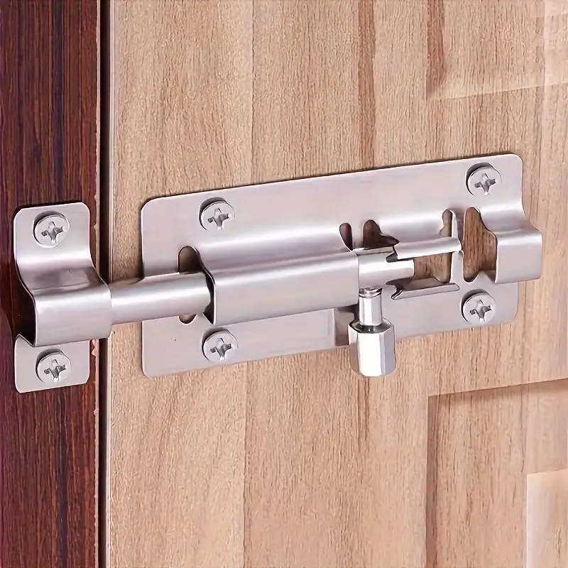 Durable Heavy Duty Stainless Steel Sliding Bolt Lock Set, Sturdy Lock, Easy Installation Door Hardware Safety Lock Security Locks for Home Garden Closet Doors, 2/4 Piece Kit