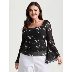 【Summer Turn-Up】BlOOMCHIC Plus Size Flirty Lace Neckline Plain Tank Top [M-6X] 2026 Summer Pick for Mother's Day