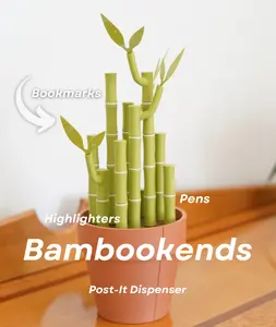 Bambookends - Bamboo Pens, Highlighters, Post it note dispenser, Bookmarks,