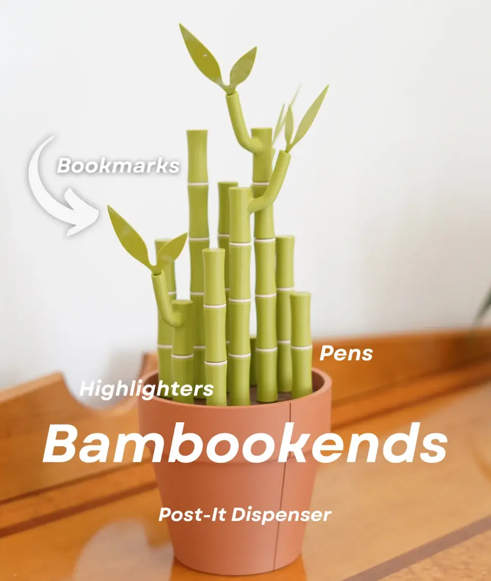 Bambookends - Bamboo Pens, Highlighters, Post it note dispenser, Bookmarks,