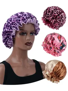 Women's Leopard Print Lace Sleep Cap, Fitted Shape, Soft Comfortable Material, Student Sleeping Hat, Couple Sleeping Cap, Gift for Holidays