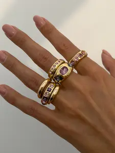 Vintage Simple Luxury Rhinestone Ring Set, Metal Open Finger Rings, Stacking Ring Set, Women's Fashion Accessory, Daily Wear, Party, Vacation, Gift