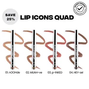 sacheu Lip Icons Trio & Quads - Save up to 25% on Iconic Peel-Off Lip Liner STAY-N with Hyaluronic Acid & Vitamin E Long-Wear Lipliner