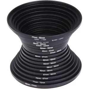 18Pcs Filter Ring Adapter Set, 37-82mm Metal Step Up/Down Rings Lens Adapter Filter Set Compatible with Digital SLR Camera