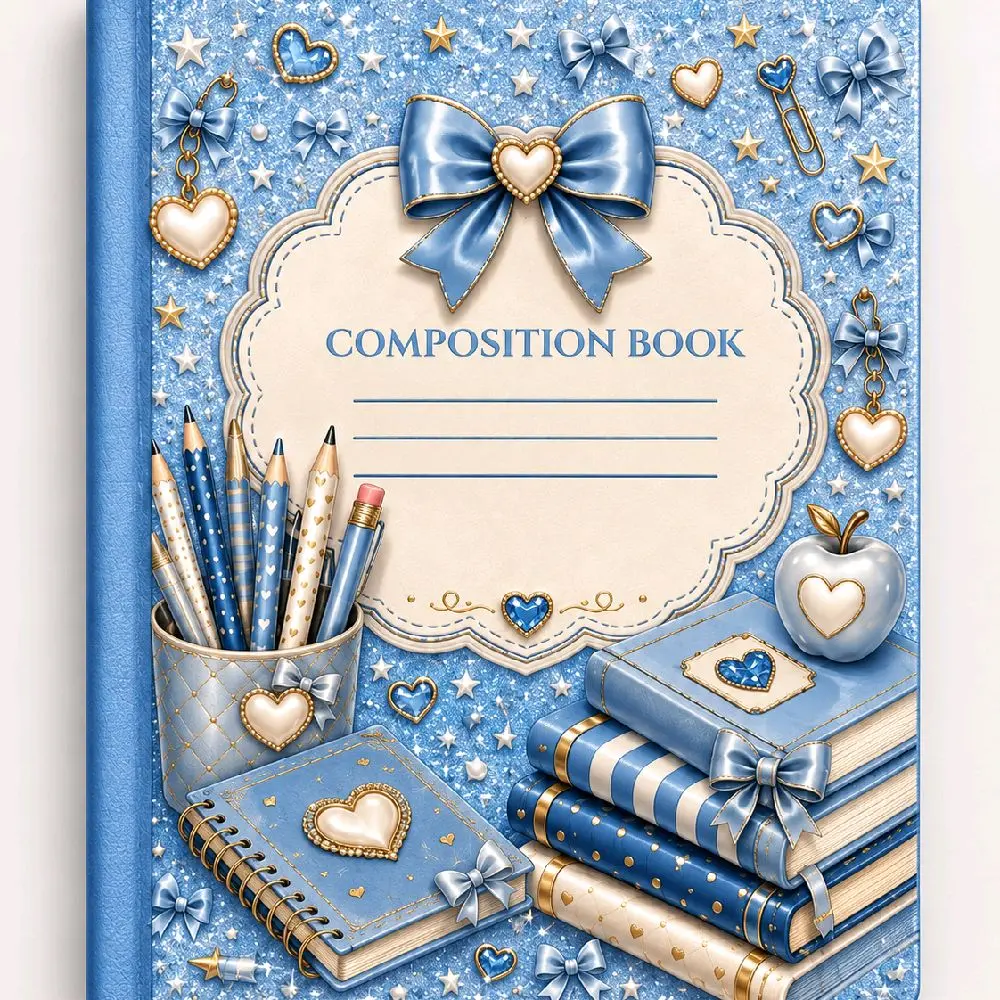 Blue & Beautiful Personalized Composition Notebook