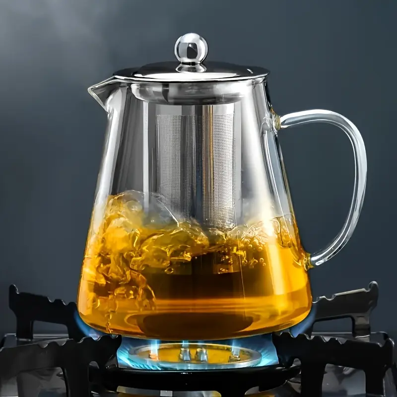 1 tea set with water separation function | High temperature resistant, thickened, dishwasher safe tea set, household single pot tea set, ideal gift for Christmas, New Year, Thanksgiving, Glass Teapot