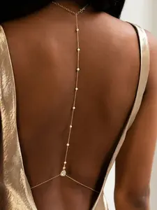 1 Piece of Fashionable and Simple Metal Chain, Back Body Chain, Female Body Chain, Perfect for Wedding and Honeymoon Accessories, Chic Body Jewelry