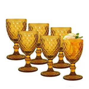 Red Wine Glasses Set of 6, 240 ml Vintage Wine Glasses, Crystal Wine Drinking Glasses, Collection Party Wedding Gift, 10 Oz Cocktail Glasses for Home Restaurants Party, Anniversary, for Dishwashe