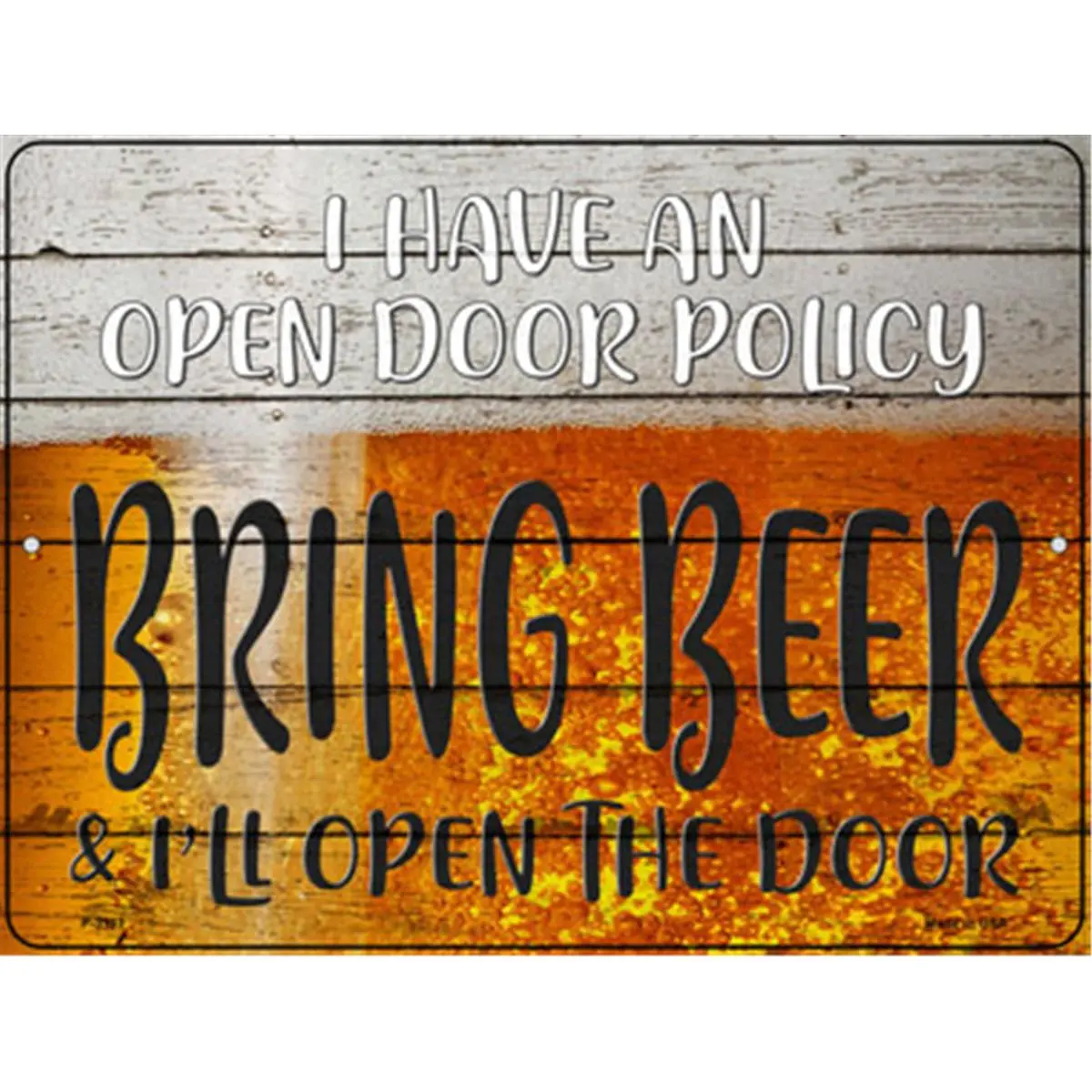 212 MAIN Smart Blonde Aluminium Weatherproof Glossy 9x12 in. Novelty Metal Parking Sign - "I Have an Open Door Policy", Lightweight Automotive Outdoor Decor